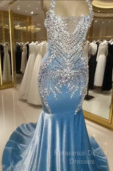 Semi Formal Prom Dresses Light Sky Blue Appliques Formal Evening Party Gowns
